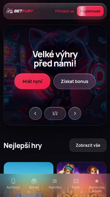 Screenshot of betfury.cz