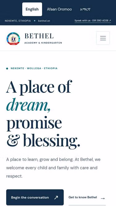 Screenshot of bethel.et