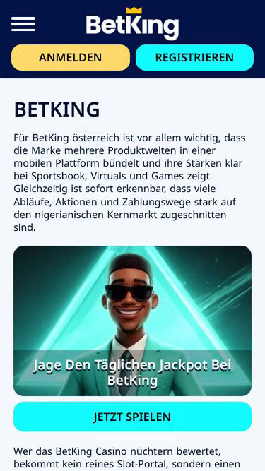Screenshot of betking.co.at