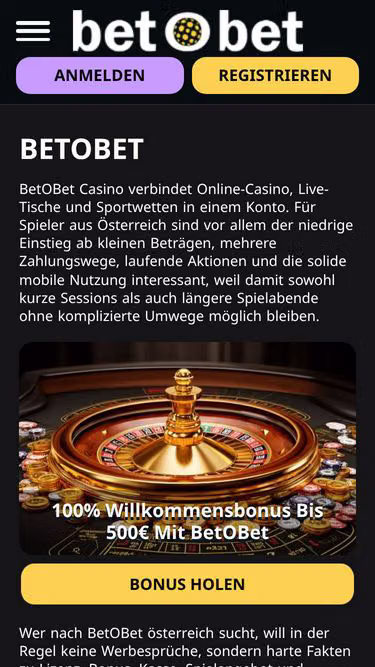 Screenshot of betobet.co.at