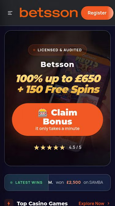 Screenshot of betsson.uno