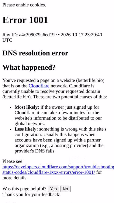 Screenshot of betterlife.bio