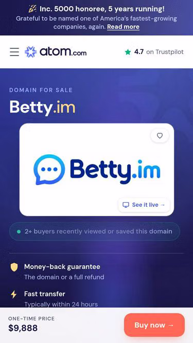 Screenshot of betty.im