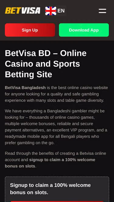 Screenshot of betvisa.bet
