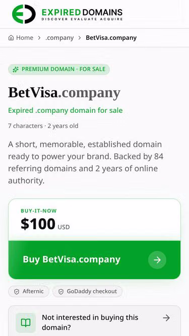 Screenshot of betvisa.company