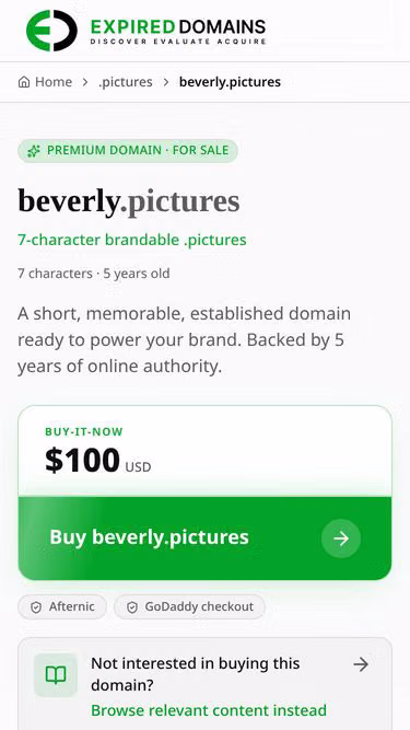 Screenshot of beverly.pictures