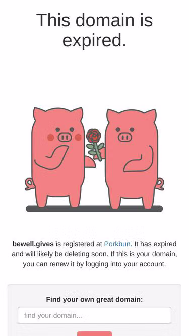 Screenshot of bewell.gives