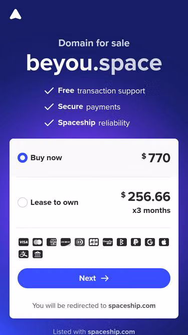 Screenshot of beyou.space