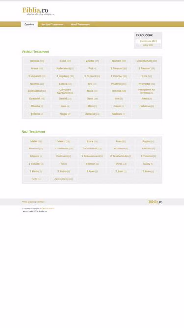 Screenshot of biblia.ro