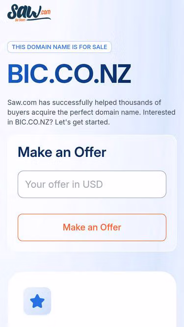 Screenshot of bic.co.nz