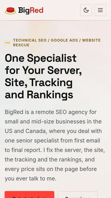 Screenshot of bigred.agency