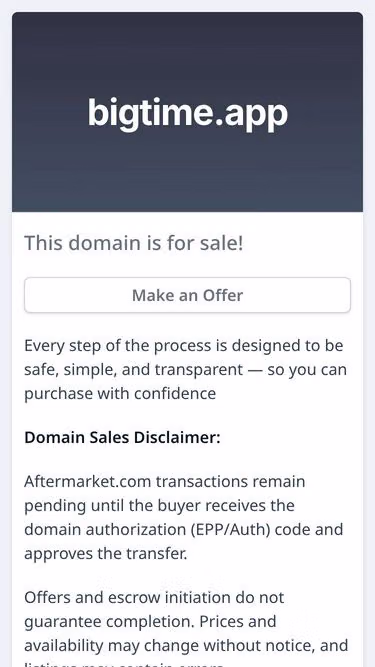 Screenshot of bigtime.app