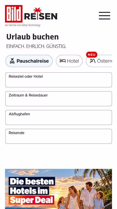 Screenshot of bild.reisen
