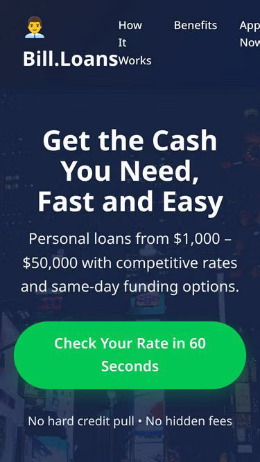 Screenshot of bill.loans