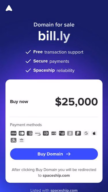 Screenshot of bill.ly