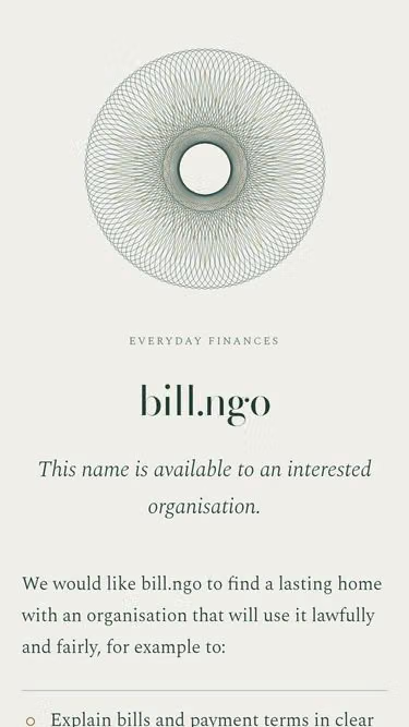Screenshot of bill.ngo