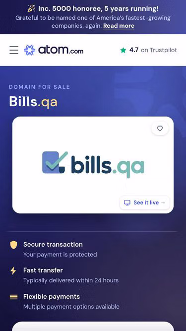 Screenshot of bills.qa