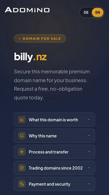 Screenshot of billy.nz