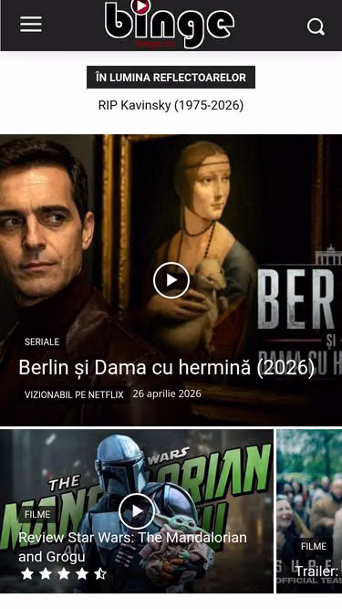 Screenshot of binge.ro