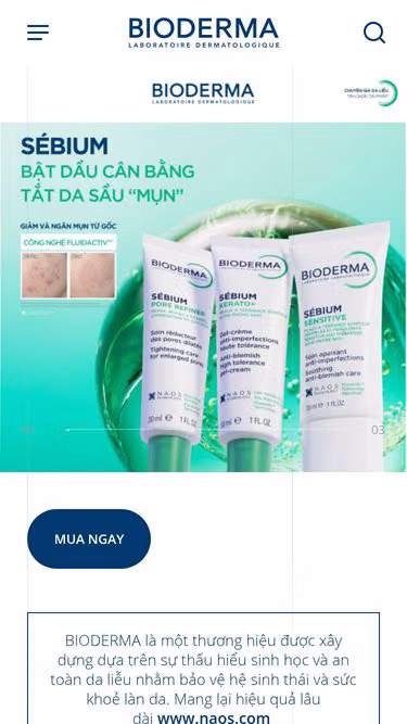 Screenshot of bioderma.com.vn