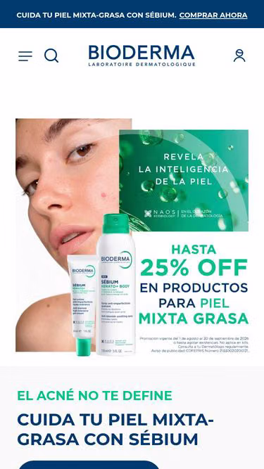 Screenshot of bioderma.mx