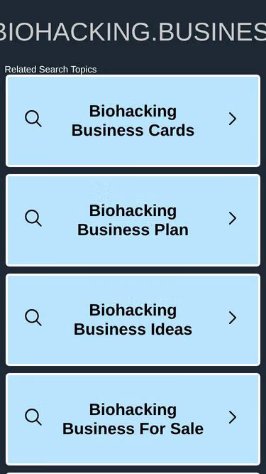 Screenshot of biohacking.business