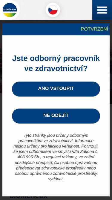 Screenshot of biomerieux.cz