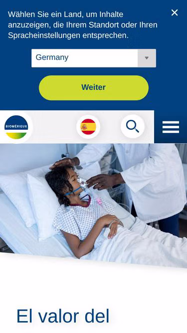 Screenshot of biomerieux.es