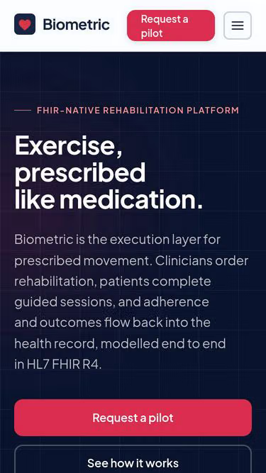 Screenshot of biometric.co.uk