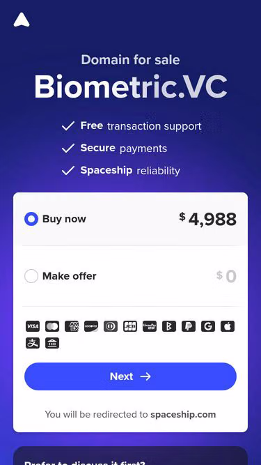 Screenshot of biometric.vc