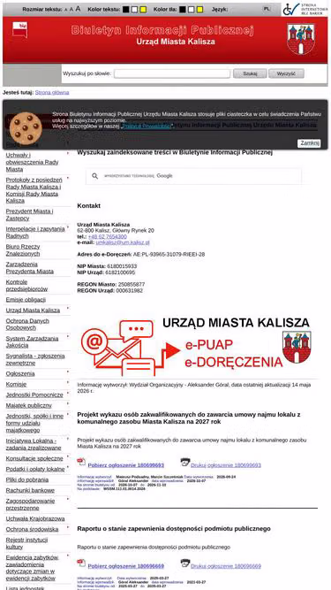 Screenshot of bip.kalisz.pl