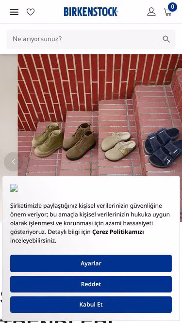 Screenshot of birkenstock.com.tr