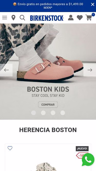 Screenshot of birkenstock.mx