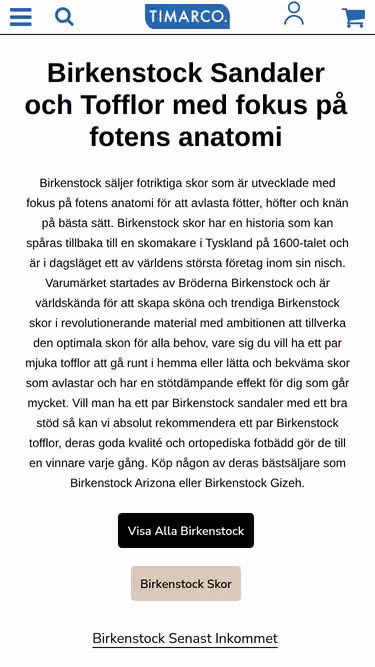 Screenshot of birkenstock.nu