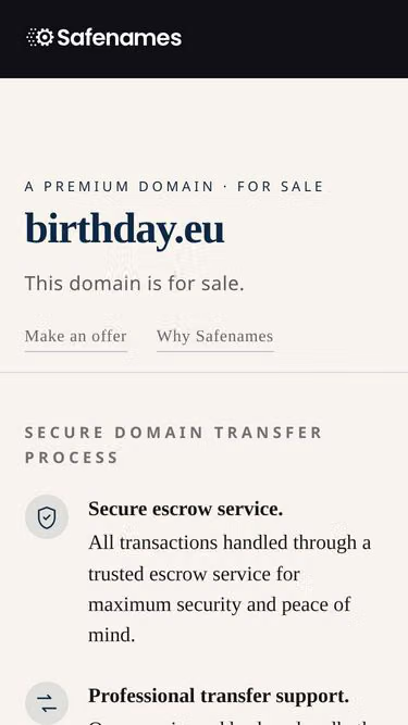 Screenshot of birthday.eu
