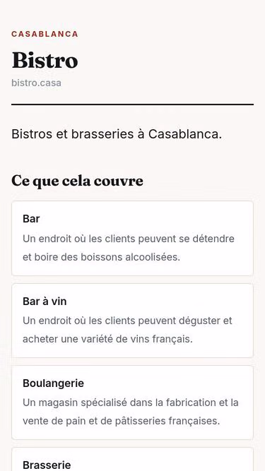 Screenshot of bistro.casa