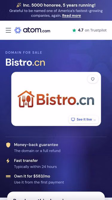 Screenshot of bistro.cn