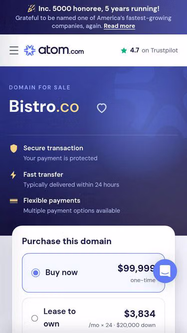 Screenshot of bistro.co