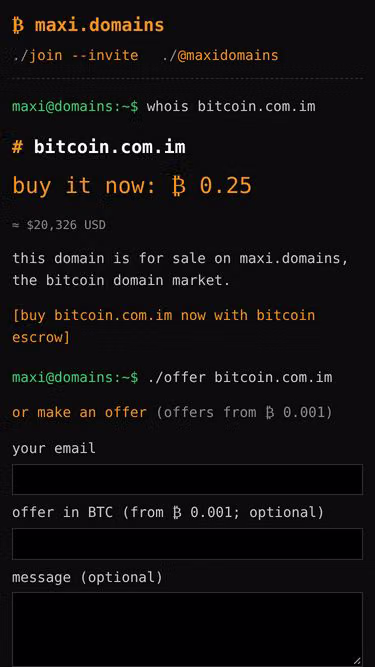 Screenshot of bitcoin.com.im