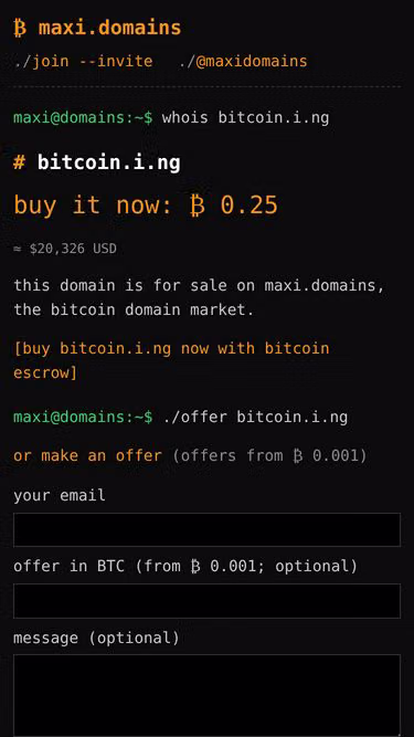 Screenshot of bitcoin.i.ng