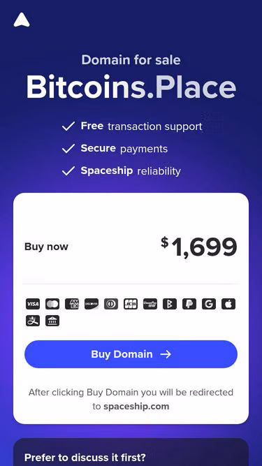 Screenshot of bitcoins.place