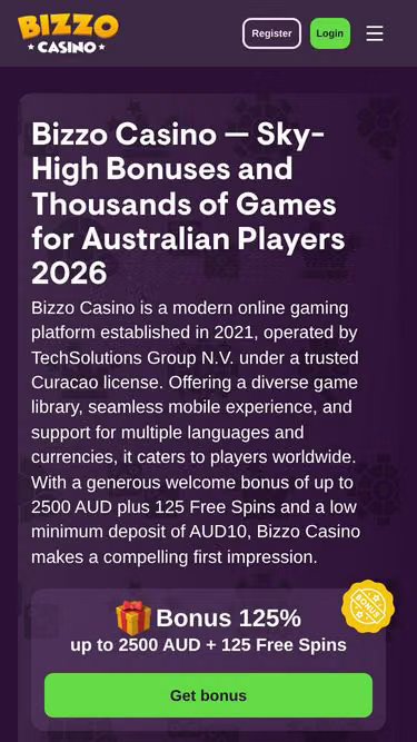 Screenshot of bizzocasino.ltd