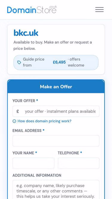 Screenshot of bkc.uk