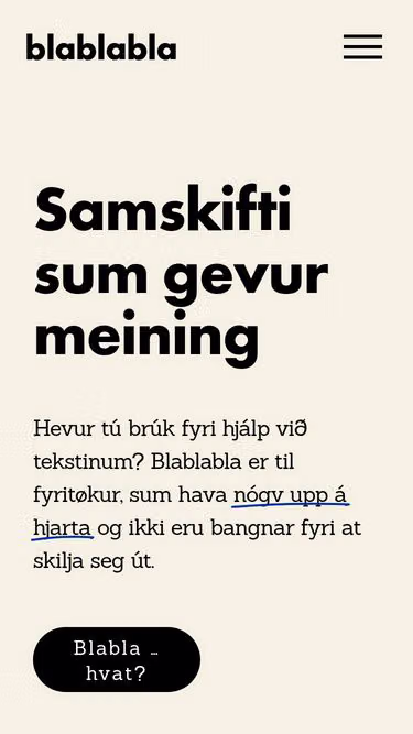 Screenshot of blablabla.fo