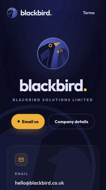 Screenshot of blackbird.co.uk