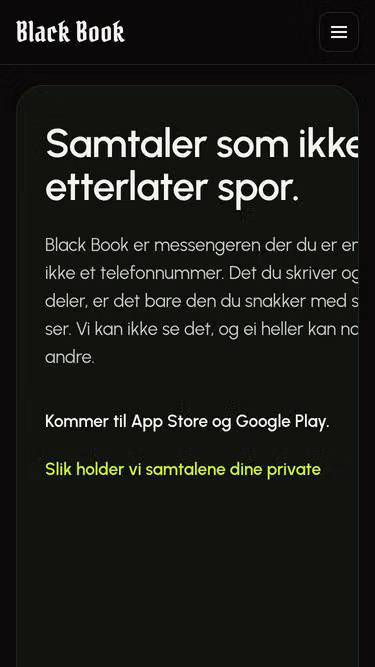 Screenshot of blackbook.no