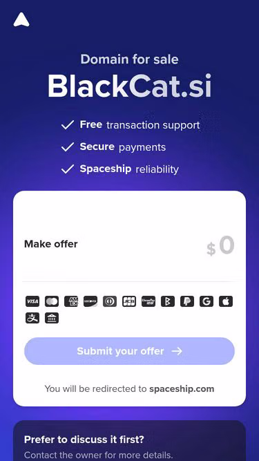 Screenshot of blackcat.si