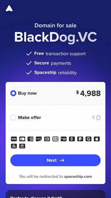 Screenshot of blackdog.vc