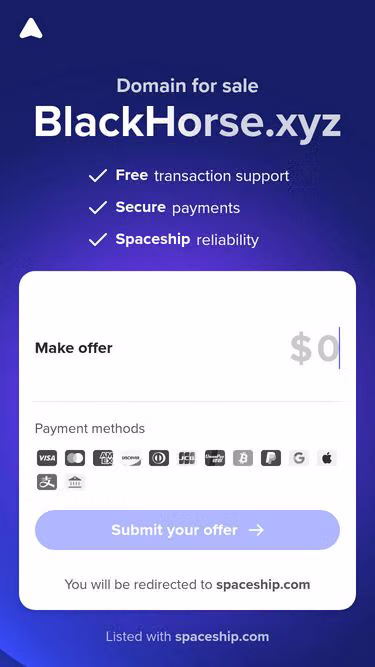 Screenshot of blackhorse.xyz
