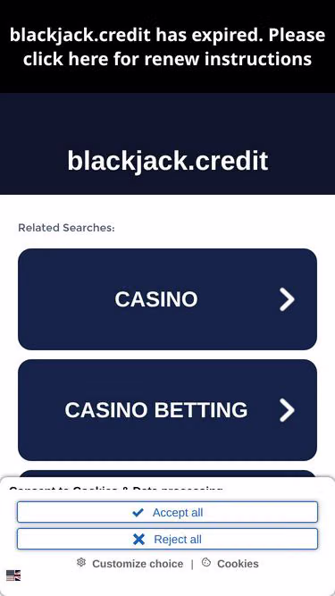 Screenshot of blackjack.credit